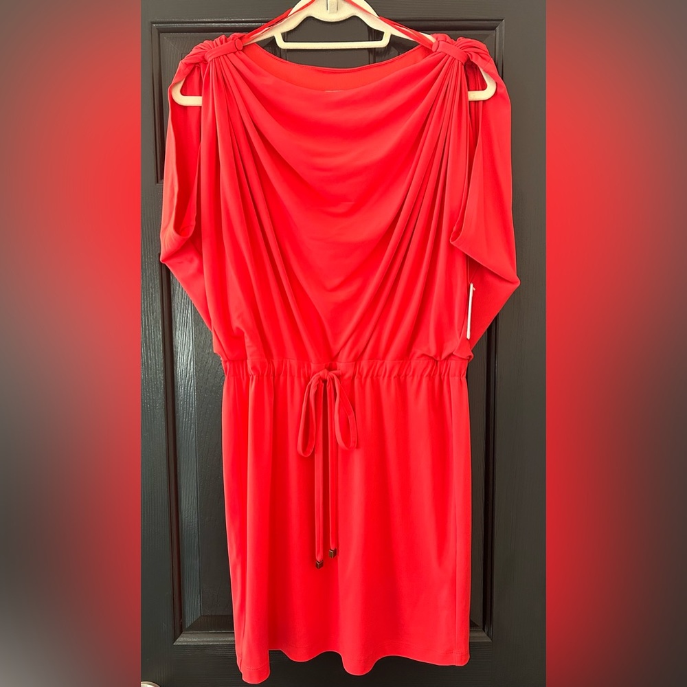 Jessica Simpson Coral draw string waist dress. Size S.